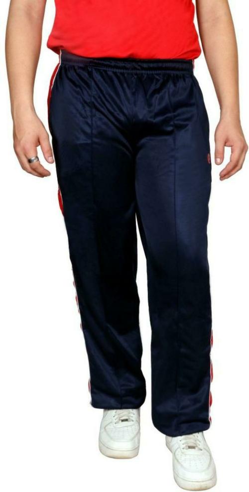 estro Men Blue Solid Polyester Track Pants