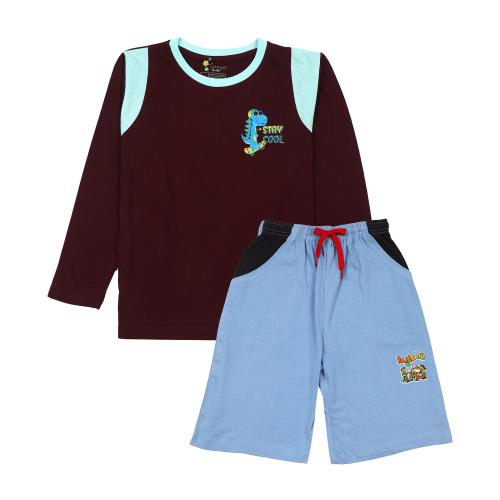 SURYA MAX KIDS FULL SLEEVE T-SHIRT AND SHORTS COMBO
