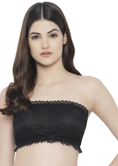 Bleeding Heart's Free Size Black Tube Bra For Women