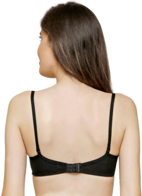 Apraa Women Black Silk Full Coverage Lightly Padded Bra
