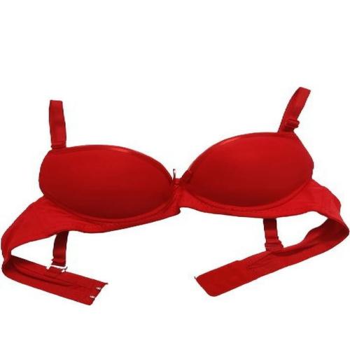 GAJANAND CREATION Women's Lycra Solid Padded Full Cup Wired Bra (Red) (Size-36A)