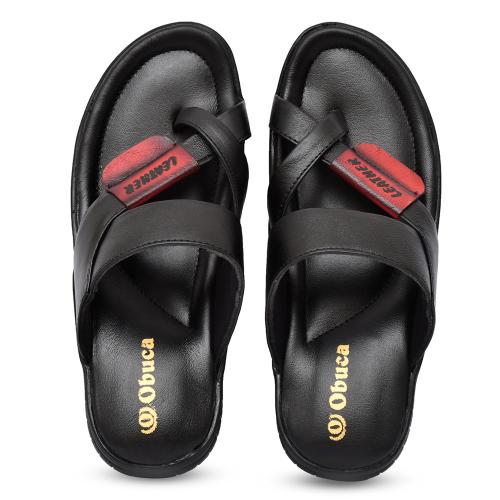 OBUCA -MAKE YOUR OWN CLASS_Genuine Leather Sandal / Slipper For Men_UK 9_Black
