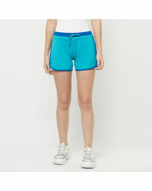 Glito Solid With Elastic Mini Sports Shorts For Women's and Girl's