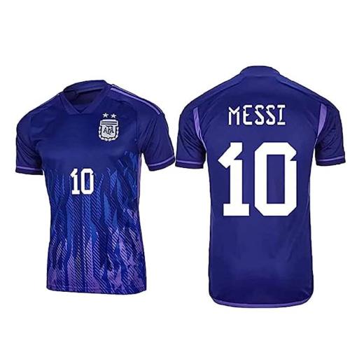 Teky Argentina Away Football Jersey Messi 10 2023-24 (Boys and Men)