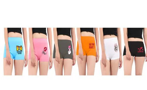 Jocker Women Multicolor Nylon Boy Shorts Panties (S)