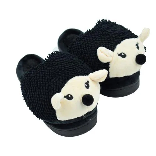 KOMTO Girls Sheep Face Woolen Slipper Indoor Wear soft Plush Slippers For Girls Winter Slipper Black