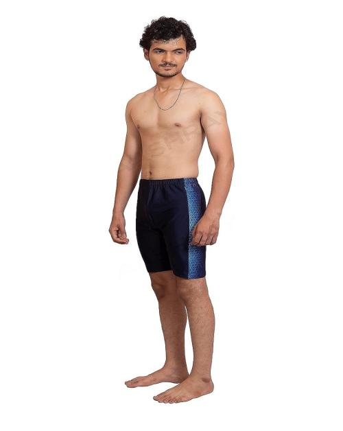 AASHRAY Digital Printed Jammer Knee Length Snug Fit Attractive Swimming Costume(navy)