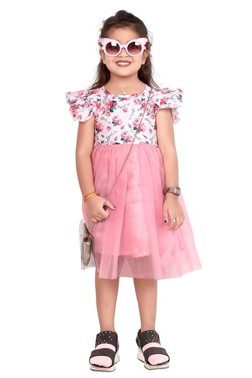 CROWN HUNTER Girls Multicolor Floral Belted Dress