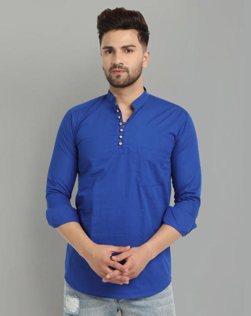 Majestic Man Men Royal Blue Pure Cotton Pack of 1 Kurta