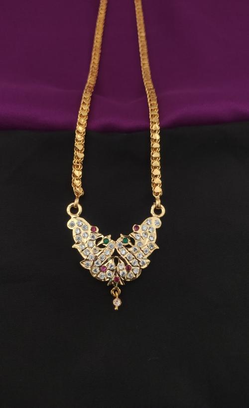 Buy Hanaa Gold Women, Girls Brass Handmade South Indian Impon Pendant Necklace Chain Jewellery