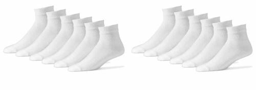 MUKHAKSH (Pack of 6 Pairs = 12 Socks) Unisex Boys Girls School Towel White Ankle Socks