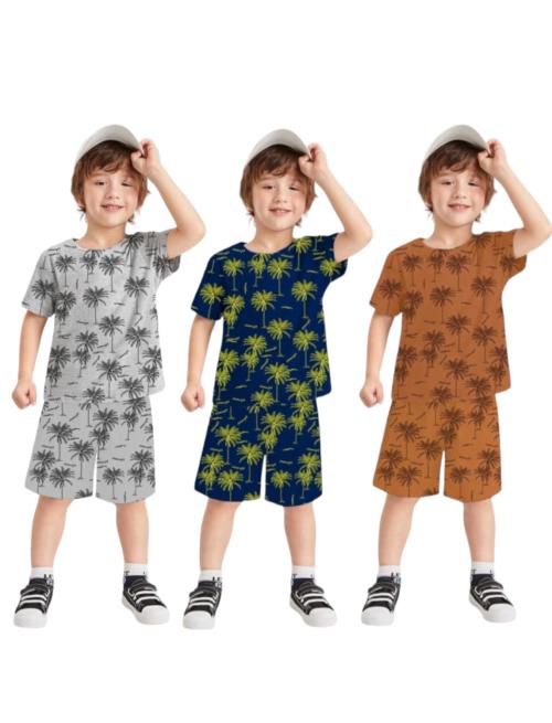 METRO STITCH Trending Cord Summer Clothing Set For Boys&Girls (PACK OF 3) 5-6 Y
