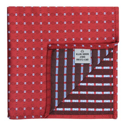 Kavove Maroon Checkered Pocket Square For Men
