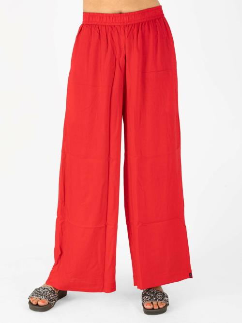 Indian Flower Women Red Solid Relaxed Women Trousers
