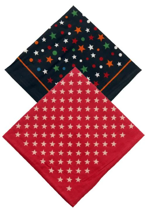HIRA Unisex (For Both Men And Women) Cotton Bandana/Head Wrap/ Wristband/ Face Cover/Handkerchief (Red & Black)