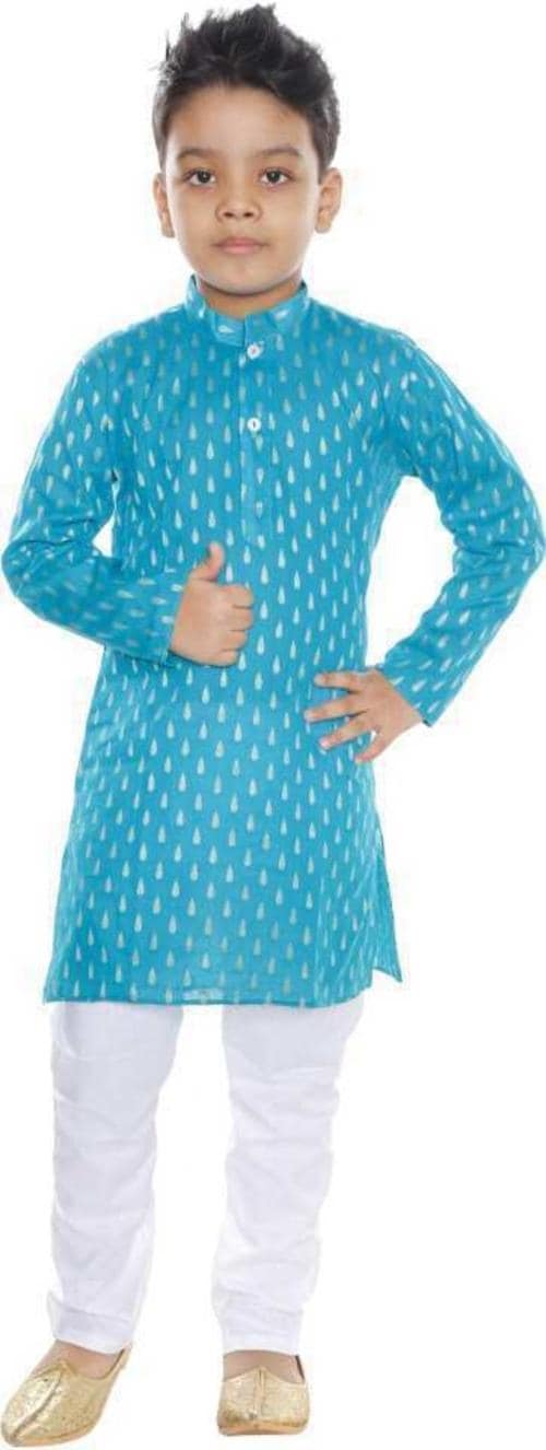 DIGIMART Boys Multicolored Designer Cotton Pack of 1 Kurta Pyjama Set