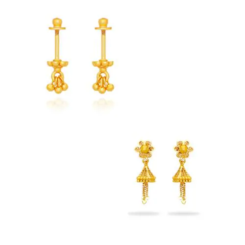 arch fashion Traditional Gold Platted Bugdi&Jumkhi Earrings Pack Of 2 Pair CMB1815,1777