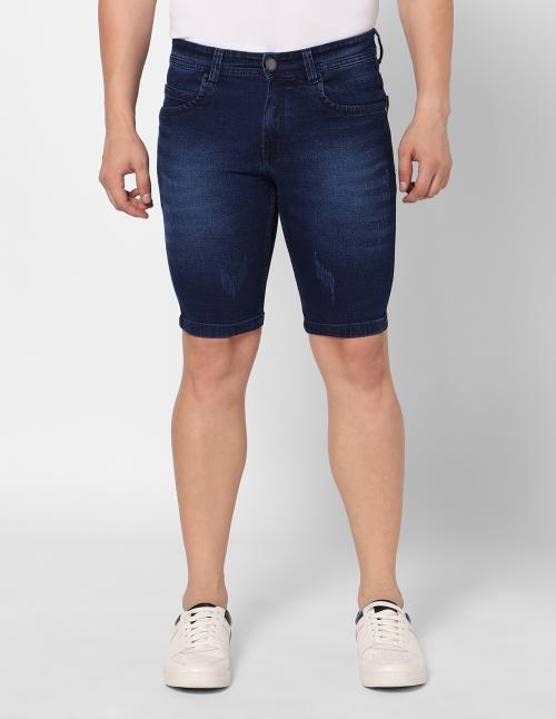True Colors Of India Men Denim Light Blue Denim Shorts