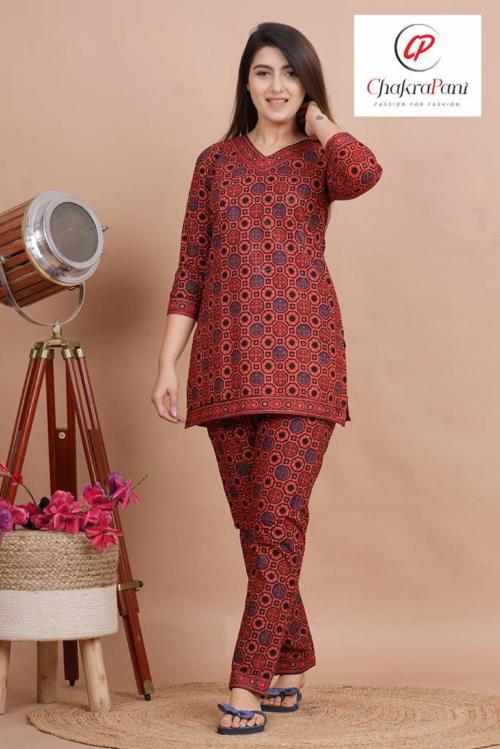CHAKRAPANI Women Kurti Pant Nightsuit Set  (Nightsuit-01-M)