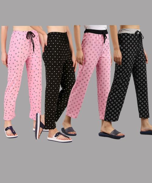 Christy World Women Multicolor Printed Pack of 4 Pyjamas