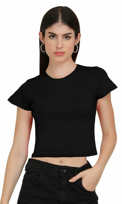 AD2CART VA5000 Women Round Neck Butterfly Sleeve Stylish Crop Top for Women
