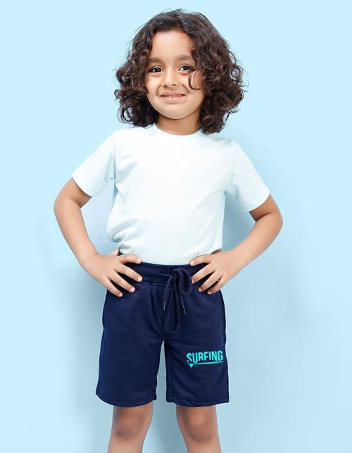 Nusyl Surfing Printed Navy Blue Boys Shorts