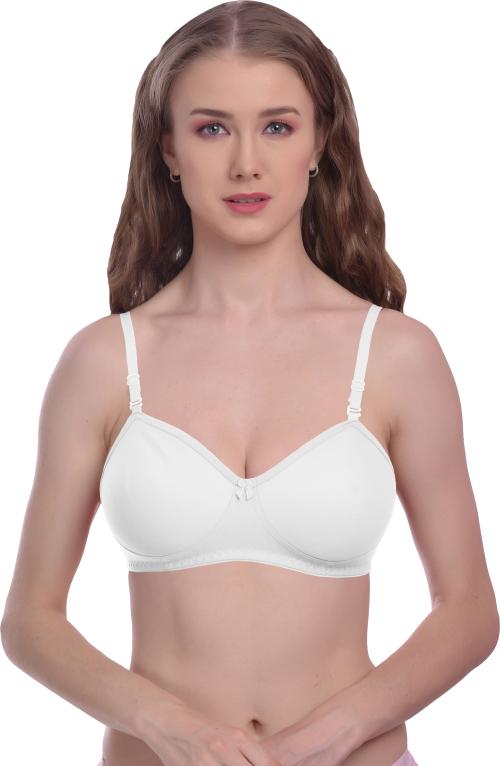 Madam Women's Cotton Non-Padded Wire Free T-shirt Demi Moulded Seamless Bra