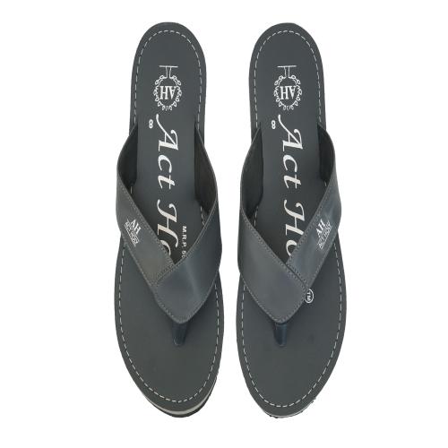 Act holy Men's Comfartable Slipper Rexin sole Chappals for Men Lightweight & Stylish Casual Slip-on Color Grey Size - 6