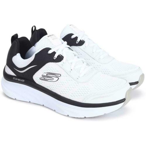 Skechers Men's D'LUX Walker White Black Sports Shoe