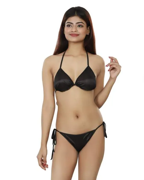 Nivcy XX-Large Women Bra Panty Set Black