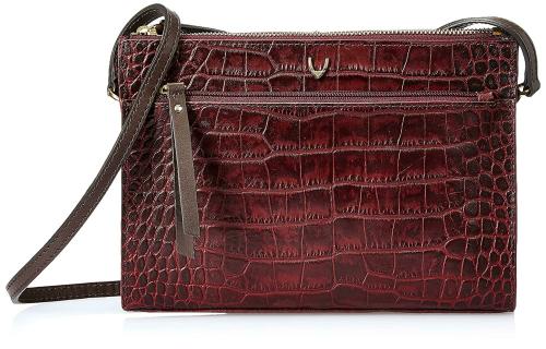 Hidesign Women Maroon Genuine Leather Sling Bag