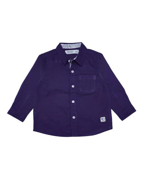UF CLUB ZERO THREE INFANTS BOYS SHIRTS - Z3-7364-18-24-Months Purple Colour Cotton