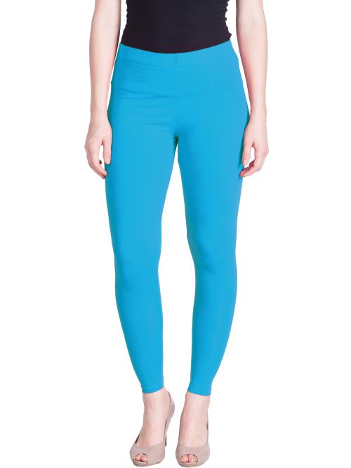 LYRA Blue Sapphire Superior staple cotton Ankle Length Leggings.Look like new even after repeated washing,Suitably designed to mould any body shape perfectly.