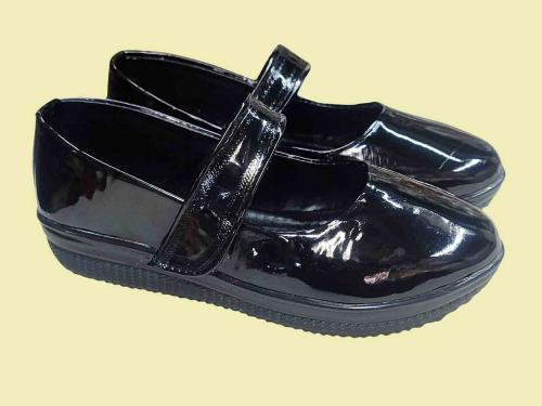 New latest kids belt black school shoes for girls