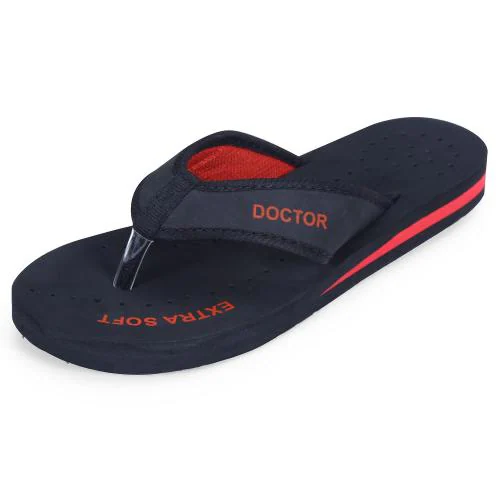 DOCTOR EXTRA SOFT Doctor Slippers for Women Orthopedic Diabetic Pregnancy Non Slip Lightweight Comfortable Flat Casual Stylish Dr Chappals and House Flip flops For Ladies and Girl’s D-22-Black-Red-7 UK