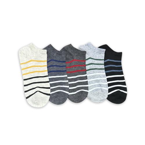 Moze-trendy Socks Men's Premium Ankle Dualstripe Socks with Solid Silicon Support No Show Anti Slip Free Size Cotton Socks for Men's and Women's (Pack Of 5)
