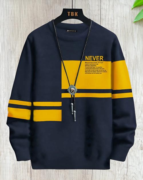 TAZO Mens Round Neck | Printed T-Shirt | Regular Fit | Full Length Sleeve T-Shirt | T Shirt For Mens | Mens T Shirt | Mens Tshirt | Tshirt for Mens | T Shirts | Tshirts | Colourblocked T-Shirt | Mens Tshirt