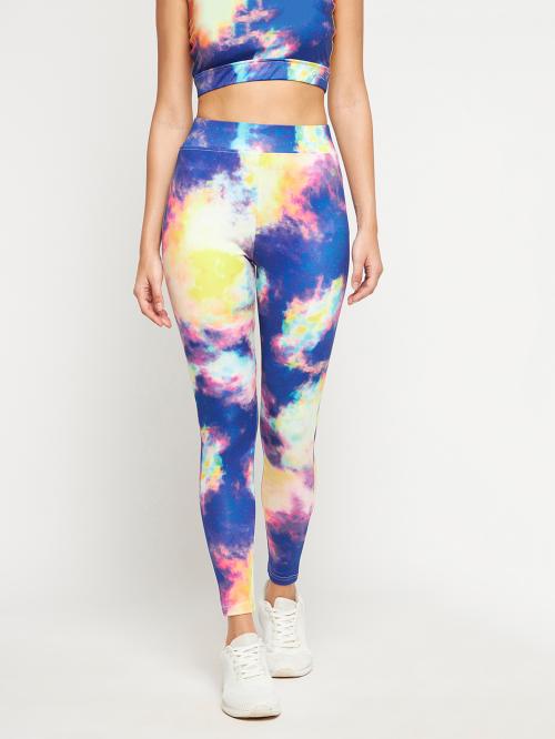 Clovia Women's Multi Geometric Print Polyamide Single Legging