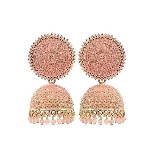 QNAM Traditional Jhumki Earring Indian Pearl Hangings Meena Kari Jhumka For Women girls