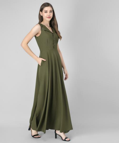 Rudraaksha Poly Crepe Stylish Solid Dress For women - JioMart