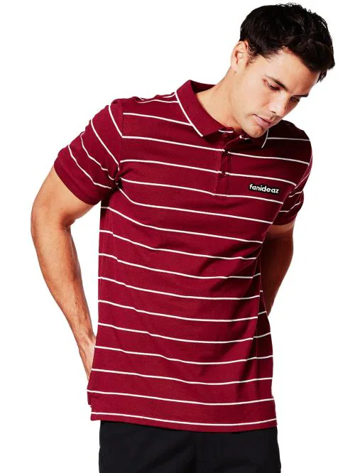 Buy fanideaz Mens Cotton Half Sleeve Branded StripedPolo T Shirt with