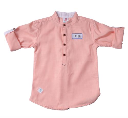 Super 72 Boys Light Pink Solid Slim Fit Single Shirt