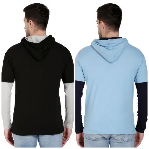 Buy FARICON Garment Manufacturer Men's Cotton Hoodie TShirt Blue