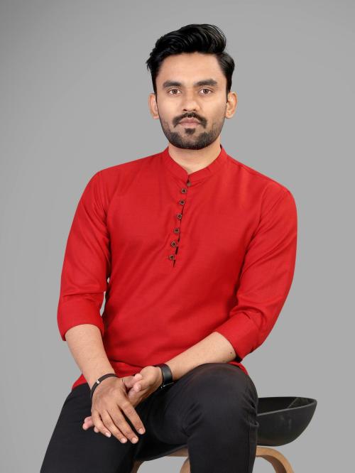 RELIEF ZONE Men Solid Straight Kurta (Dark Green)