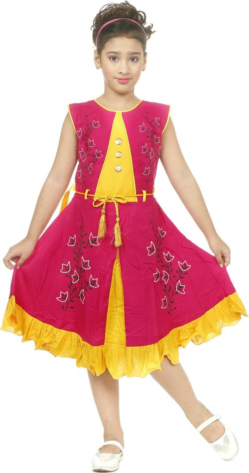 Buy ULTRA TREND Girls Below Knee Party Dress (Pink, Sleeveless) Online at Best Prices in India
