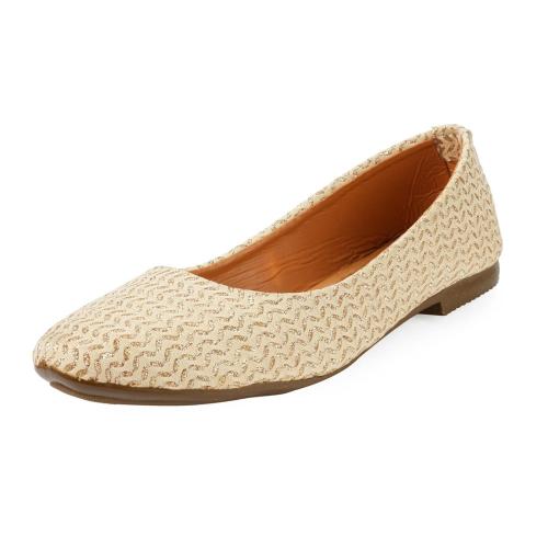 ABJ Fashion Womens Shoes Ballet Flat Bellies (Gold)