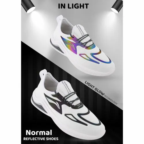 ZIPLITE WELCO White Premium Quality Reflector Shoes With Memory Foam-10