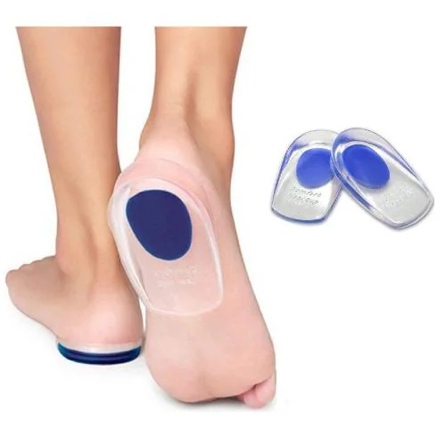 DJ FINDER Silicone Gel Heel Cushions for Heel Pain Relief - 1 Pair Heel Lifts for Achilles Tendonitis, Shoe Wedge Inserts for Plantar Fasciitis, Bone Spur, Foot Pain Relief Support, Cups/Pads for Women/Men