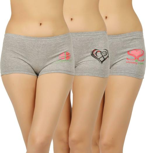 Vaishma Women Multicolor Solid Cotton Blend Pack of 3 Panties