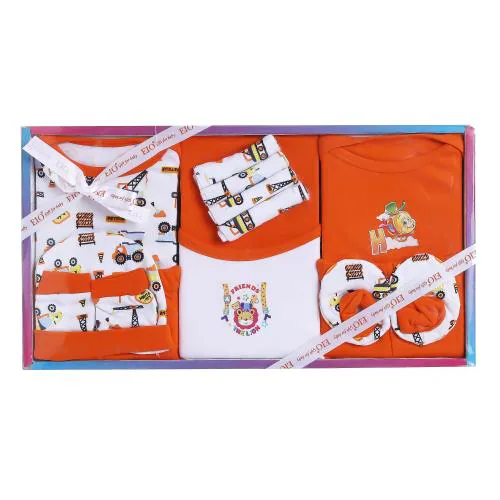 EIO New Born Baby Clothing Gift Set -13 Pieces (Orange)